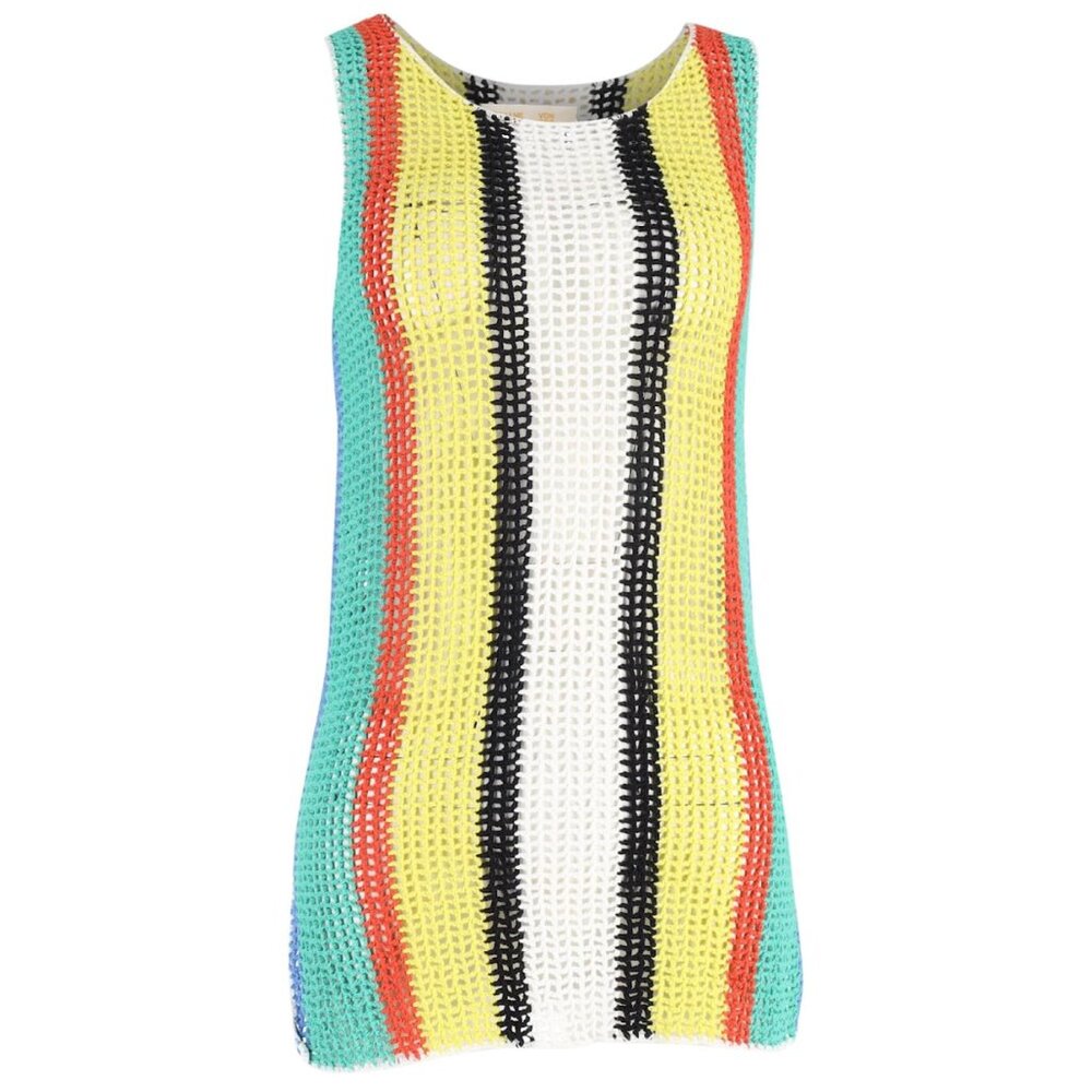 Diane Von Furstenberg Multi Color Crochet Knit Swim Cover Up Dress